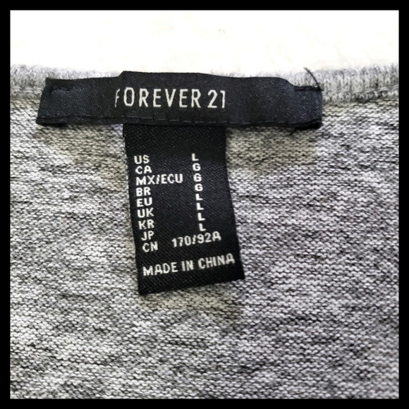 $  (3/$15) Forever21:Size:L/Gray Longsleeve Crop Top - Picture 3 of 3